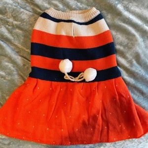 Orange, Navy and Cream X-Large Sweater Dress for dogs